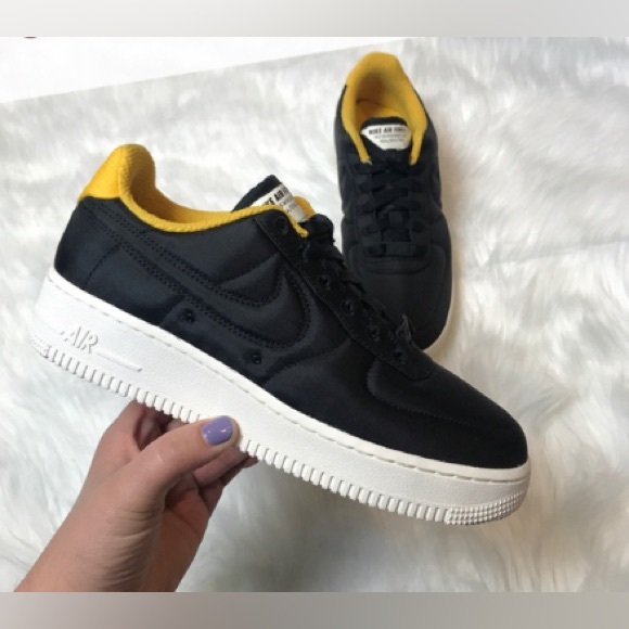 Nike Other - Nike Air Force 1 '07 LX Low Top Sneakers Black/Yellow Ochre Size 5Y